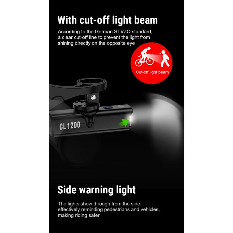 TOWILD CL1200 1200LM Fahrradlicht Frontlampe USB Wiederaufladbare LED 21700 4000mAh Fahrradlicht Wasserdichter Fahrradscheinwerfer