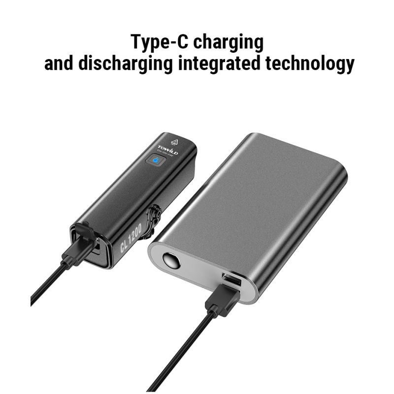 TOWILD CL1200 1200LM Fahrradlicht Frontlampe USB Wiederaufladbare LED 21700 4000mAh Fahrradlicht Wasserdichter Fahrradscheinwerfer