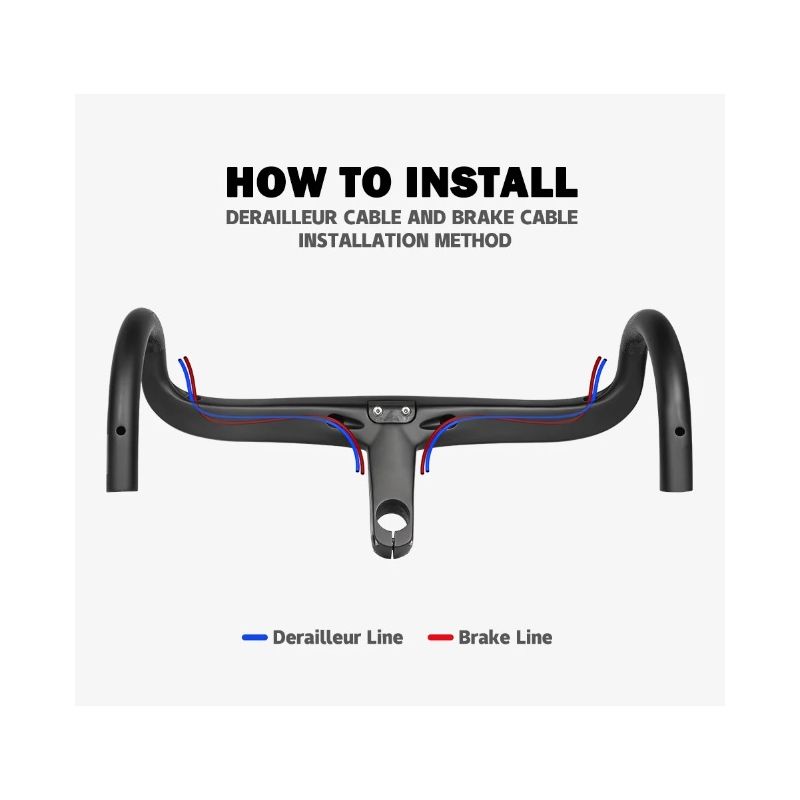 TOSEEK TR5500 Rennrad Vollcarbon Vorbau Integrierter Fahrradlenker Ultraleicht 28,6 mm Fahrradteile Zubehör