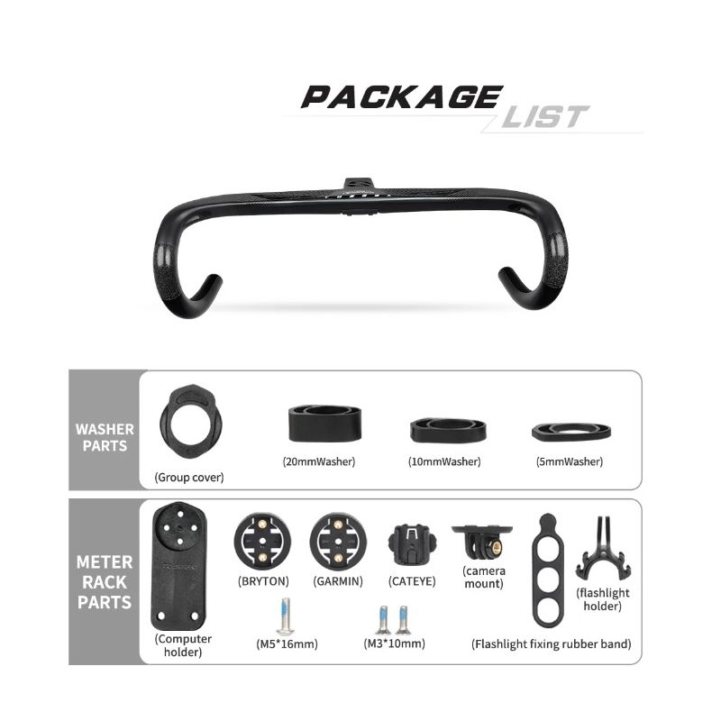 TOSEEK TR5500 Rennrad Vollcarbon Vorbau Integrierter Fahrradlenker Ultraleicht 28,6 mm Fahrradteile Zubehör