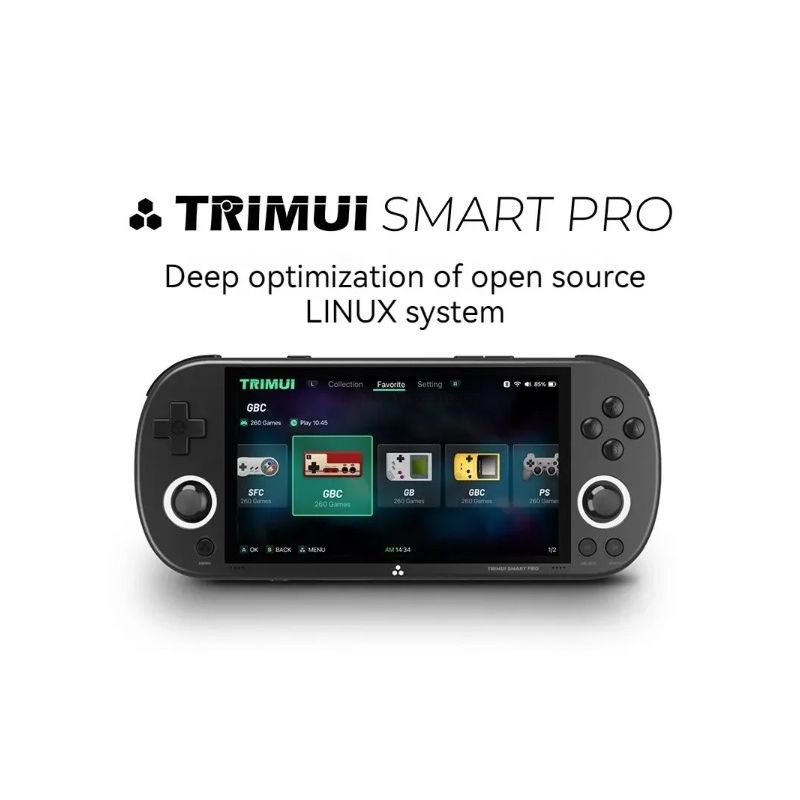 Trimui Smart Pro Vintage Handheld-Spielekonsole Drahtlose Handheld-Gamer-Konsole Retro Arcade 4,96-Zoll-HD-IPS-Bildschirm-Spielekonsole