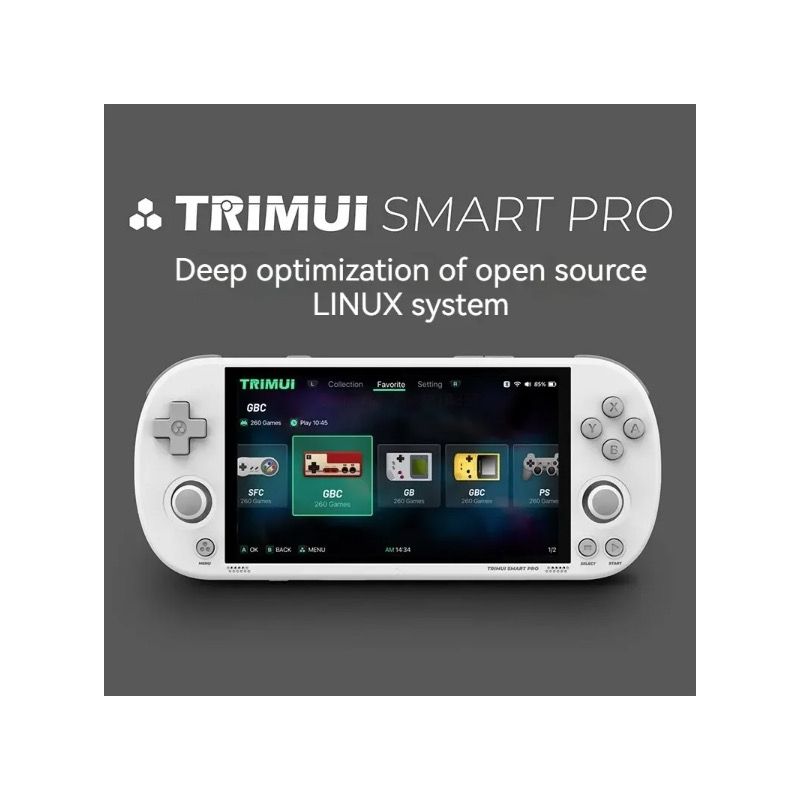 Trimui Smart Pro Vintage Handheld-Spielekonsole Drahtlose Handheld-Gamer-Konsole Retro Arcade 4,96-Zoll-HD-IPS-Bildschirm-Spielekonsole