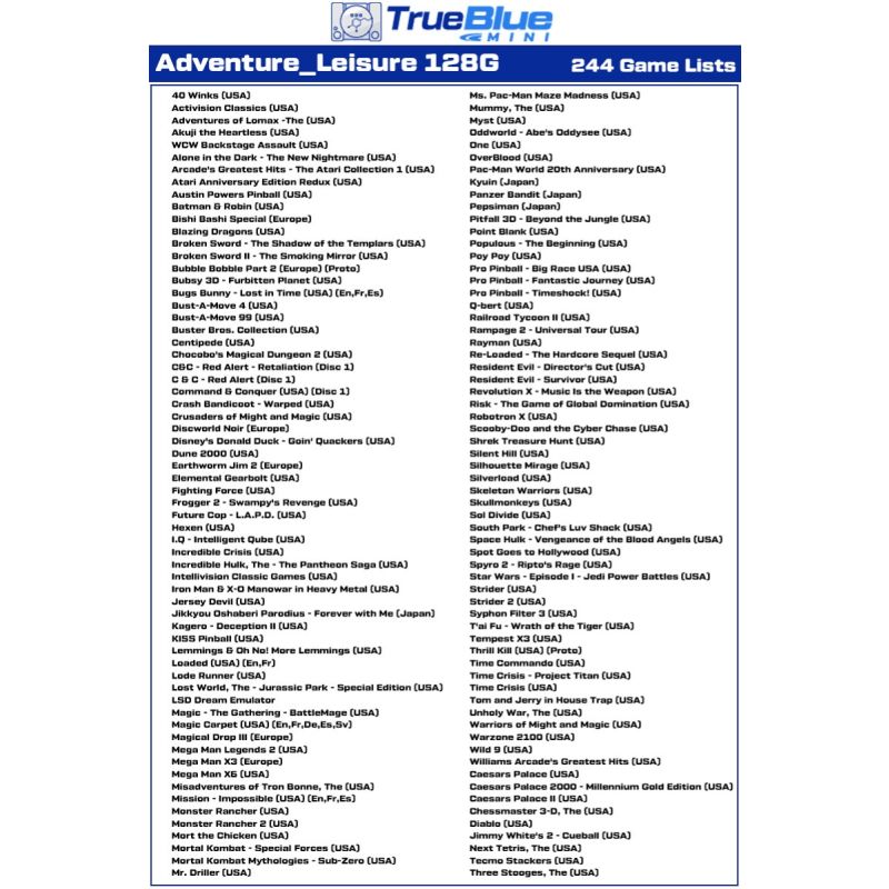 True Blue Mini Crackhead Pack 32G/64G Fight Pack PS ONE MINI