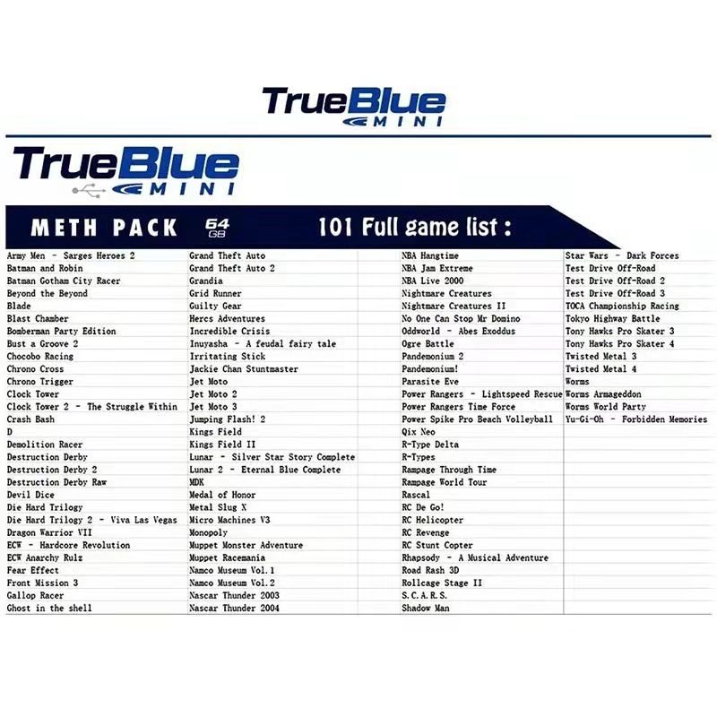 True Blue Mini Crackhead Pack 32G/64G Fight Pack PS ONE MINI