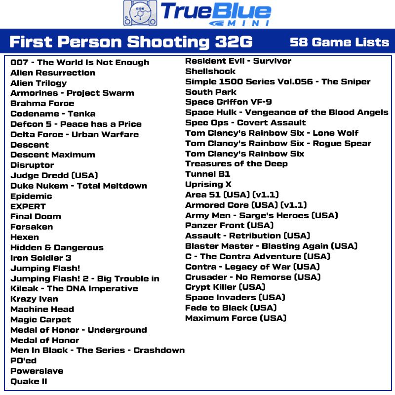 True Blue Mini Crackhead Pack 32G/64G Fight Pack PS ONE MINI