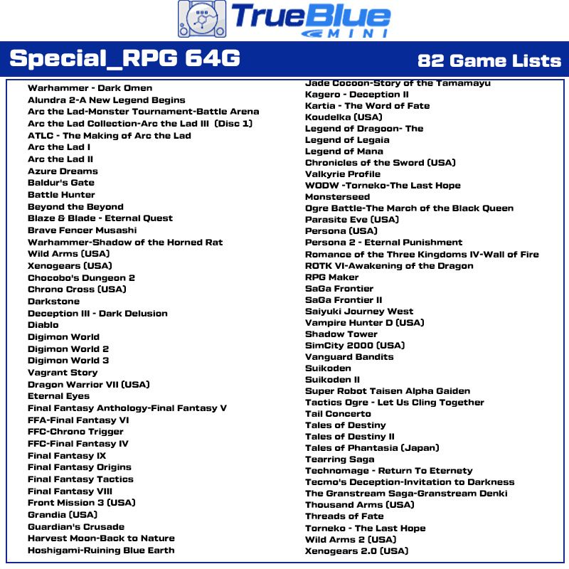 True Blue Mini Crackhead Pack 32G/64G Fight Pack PS ONE MINI