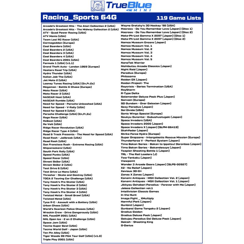 True Blue Mini Crackhead Pack 32G/64G Fight Pack PS ONE MINI