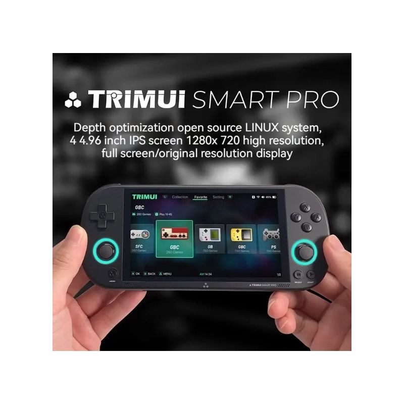 Trimui Smart Pro Vintage Handheld-Spielekonsole Drahtlose Handheld-Gamer-Konsole Retro Arcade 4,96-Zoll-HD-IPS-Bildschirm-Spielekonsole