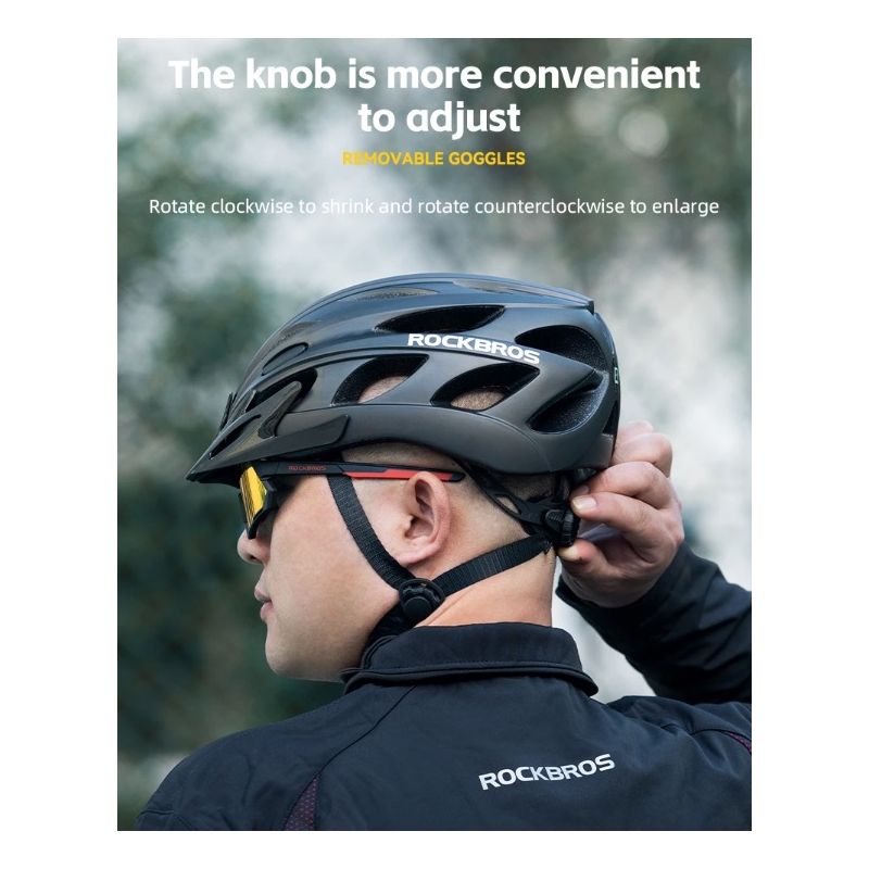 ROCKBROS Fahrradhelm EPS Integral geformter atmungsaktiver Fahrradhelm Brillenglas Aero MTB Rennradhelm