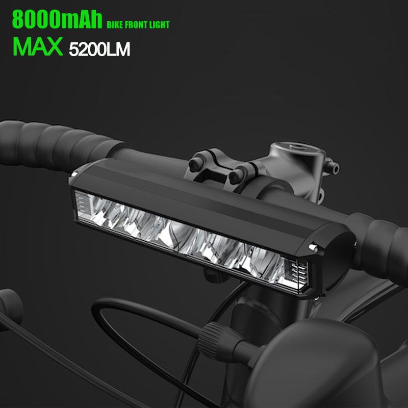 Fahrrad Licht Front LED 5200 Lumen Fahrrad Licht 8000 mAh Wasserdichte Taschenlampe USB Lade MTB Rennrad Lampe Zubehör
