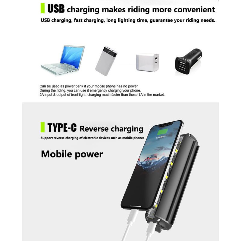 Fahrrad Licht Front LED 5200 Lumen Fahrrad Licht 8000 mAh Wasserdichte Taschenlampe USB Lade MTB Rennrad Lampe Zubehör