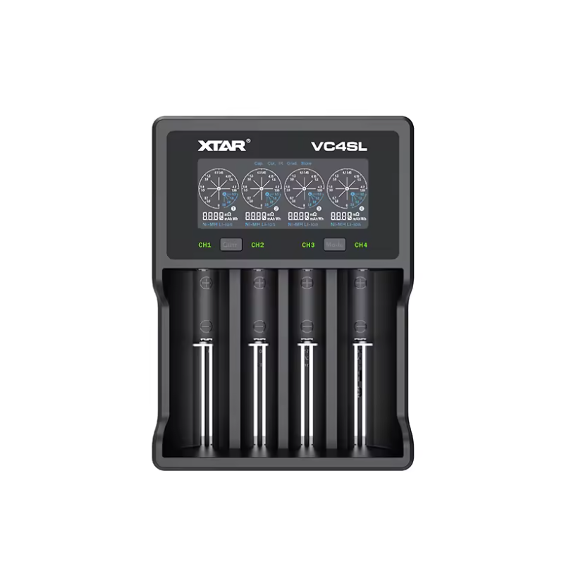 XTAR VC4SL 18650 21700 Batterieladegerät USB C QC3.0 Schnellladung 1,2 V Ni-MH AAA AA Lithium-Akkuladegerät