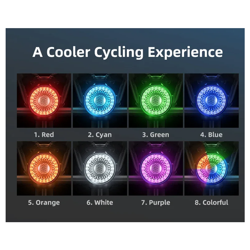 Vielseitiges Fahrrad-Rücklicht, wiederaufladbares intelligentes Bremslicht, kabellose Fernbedienung, Richtungslichter, bunter Blitz