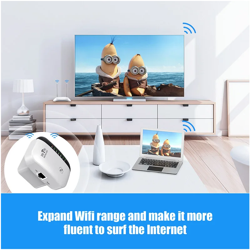 Wifi Repeater Drahtlose Signal Verstärker Erweiterte Netzwerk Enhancer Home Router Durch Die Wand Schlafzimmer Empfangen Moving