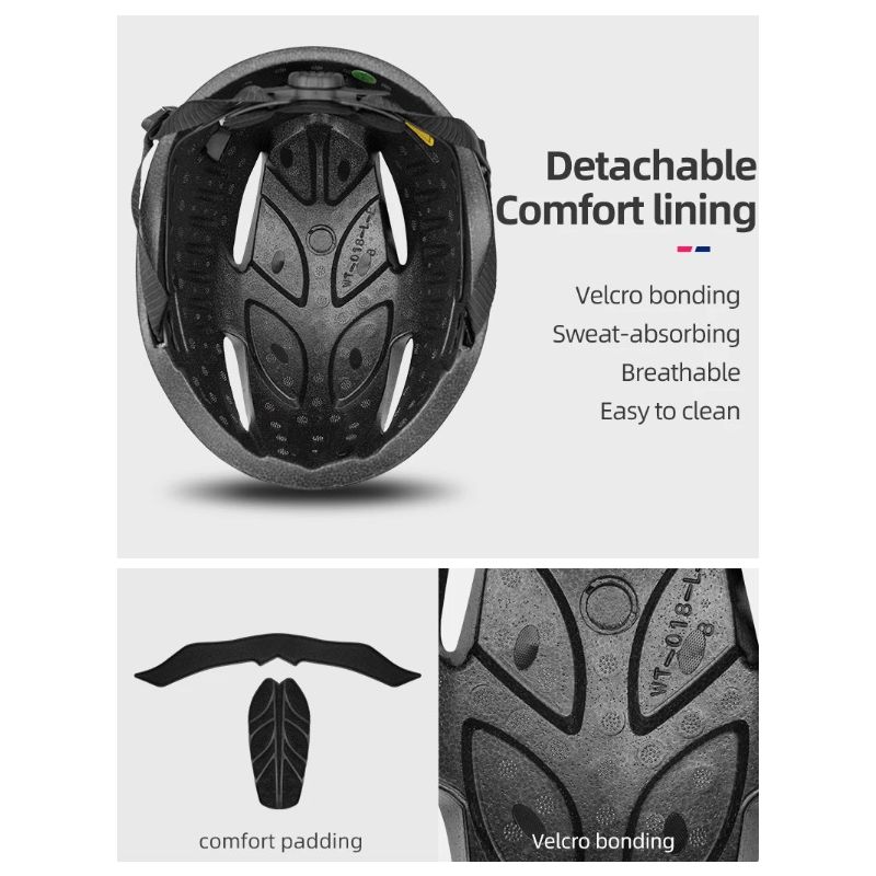 ROCKBROS Fahrradhelm, Radfahren, LED-Licht, wiederaufladbar, Fahrradhelm, Mountainbike, Rennrad, Helm, Sport, sicherer Hut