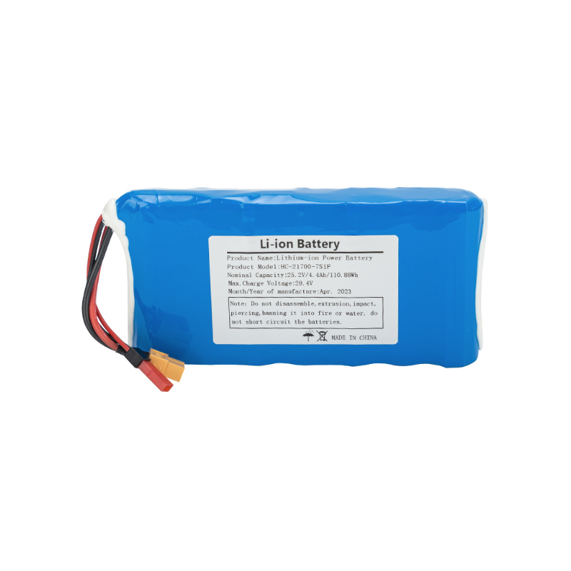 21700-7S1P-25.2V 5C Power-Akku 21700 Li-Ion-Akku Akku für Allrad-Skateboards mit kleiner Fischplatte