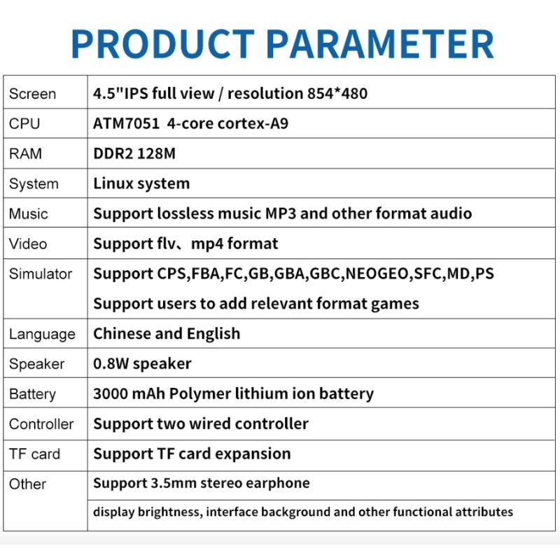 POWKIDDY X39pro 4,3-Zoll-IPS-Bildschirm Handheld-Videospielkonsole X39 Retro-Spiel PS1 unterstützt kabelgebundene Controller
