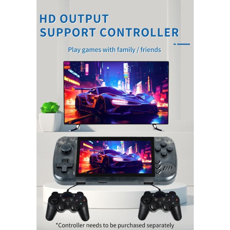 POWKIDDY X39pro 4,3-Zoll-IPS-Bildschirm Handheld-Videospielkonsole X39 Retro-Spiel PS1 unterstützt kabelgebundene Controller