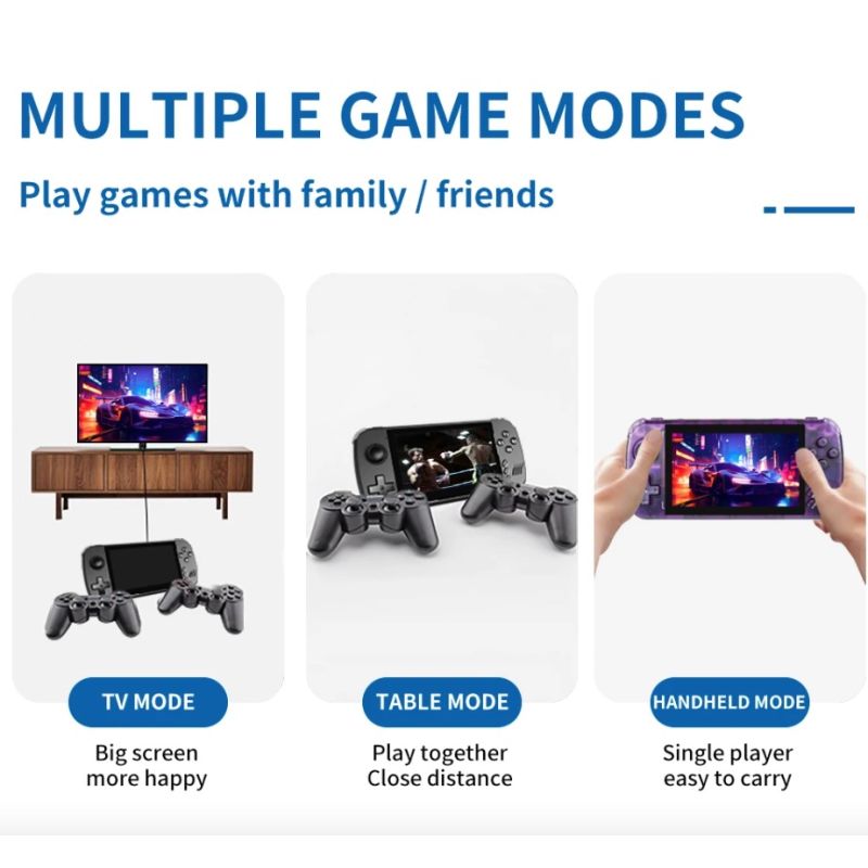 POWKIDDY X39pro 4,3-Zoll-IPS-Bildschirm Handheld-Videospielkonsole X39 Retro-Spiel PS1 unterstützt kabelgebundene Controller