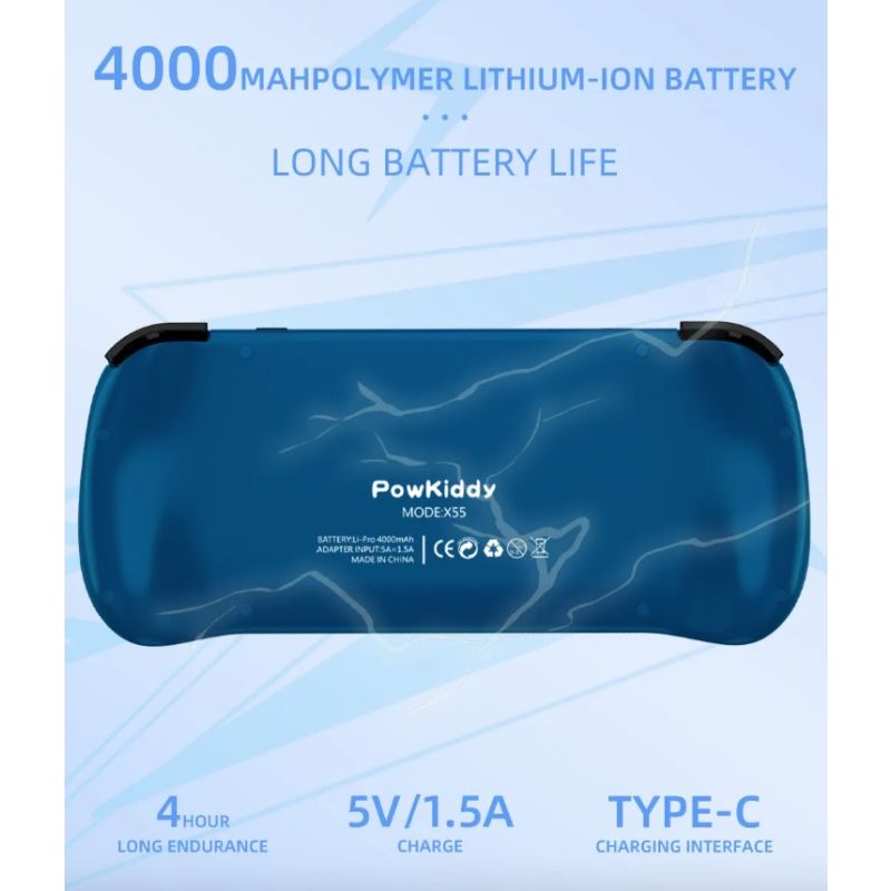 POWKIDDY X55 5,5 ZOLL 1280*720 IPS Bildschirm RK3566 Handheld-Spielekonsole Linux Open-Source-Retro-Konsole