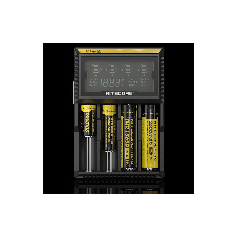 Nitecore D4 Digicharger LCD-Anzeige Batterie Nitecore-Ladegerät Intelligent 2.0 Fit Li-Ion 18650 14500 16340 26650