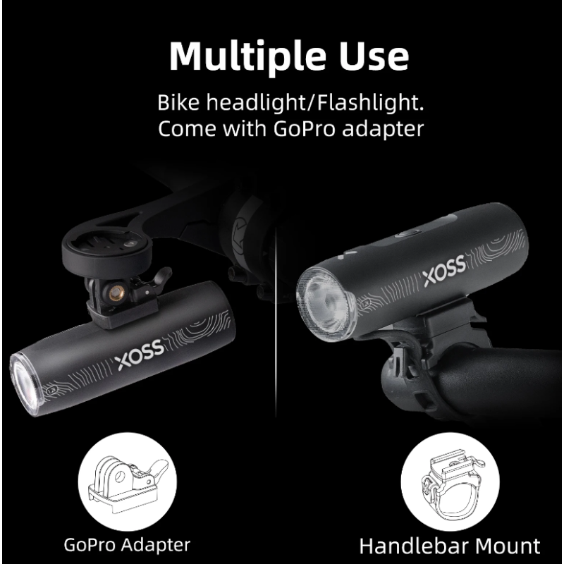 XOSS XL-1200 Bike Headlight 1200 Lumens Rechargeable Front Lamp Waterproof for Night Riding and Commuting