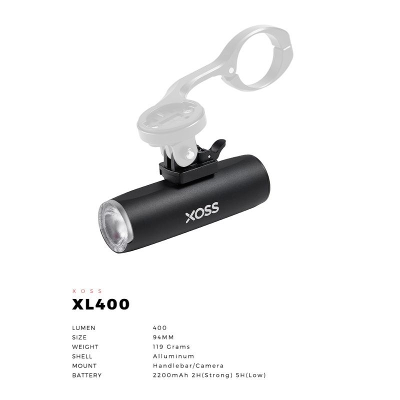 XOSS XL-400 Fahrradlicht Scheinwerfer Wasserdicht USB wiederaufladbar Rennrad MTB Frontlampe Fahrrad Blitzlicht