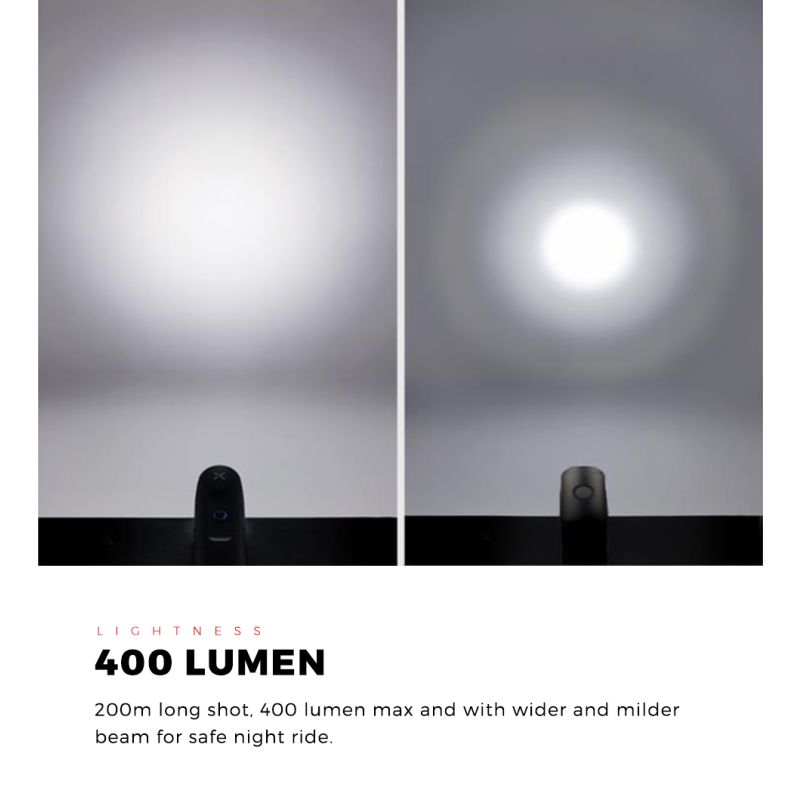 XOSS XL-400 Fahrradlicht Scheinwerfer Wasserdicht USB wiederaufladbar Rennrad MTB Frontlampe Fahrrad Blitzlicht