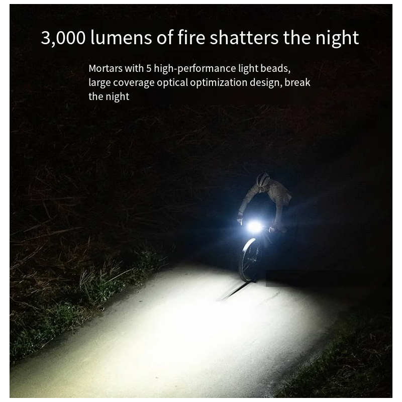 XOSS XL3000 Fahrradlicht 3000Lm Scheinwerfer wasserdicht Rollenmaschinenlinie Typc wiederaufladbare Fahrrad-Frontlampe