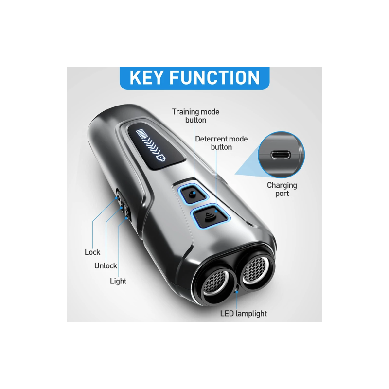 Ultraschall-Hundeabwehrgerät, Anti-Bell-Stopp-Kontrolle, Bell-Training, Hochleistungs-Hundeabwehr mit LED-Taschenlampe