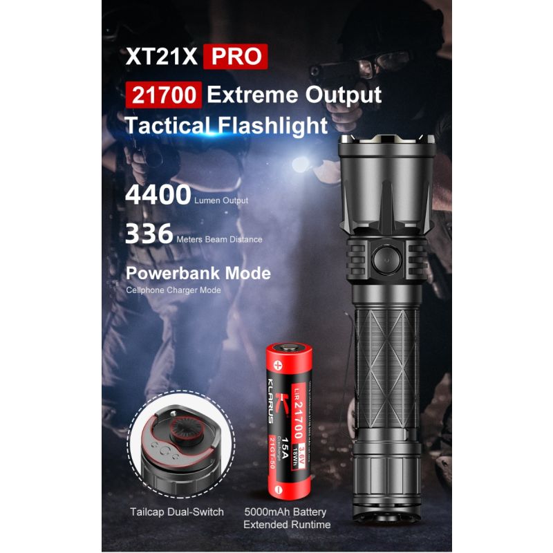 Klarus XT21X Pro XHP70.2 LED 4400 Lumen 21700 Taschenlampe