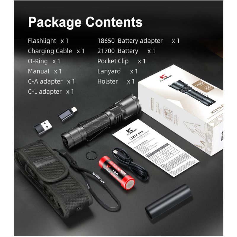 Klarus XT21X Pro XHP70.2 LED 4400 Lumen 21700 Taschenlampe
