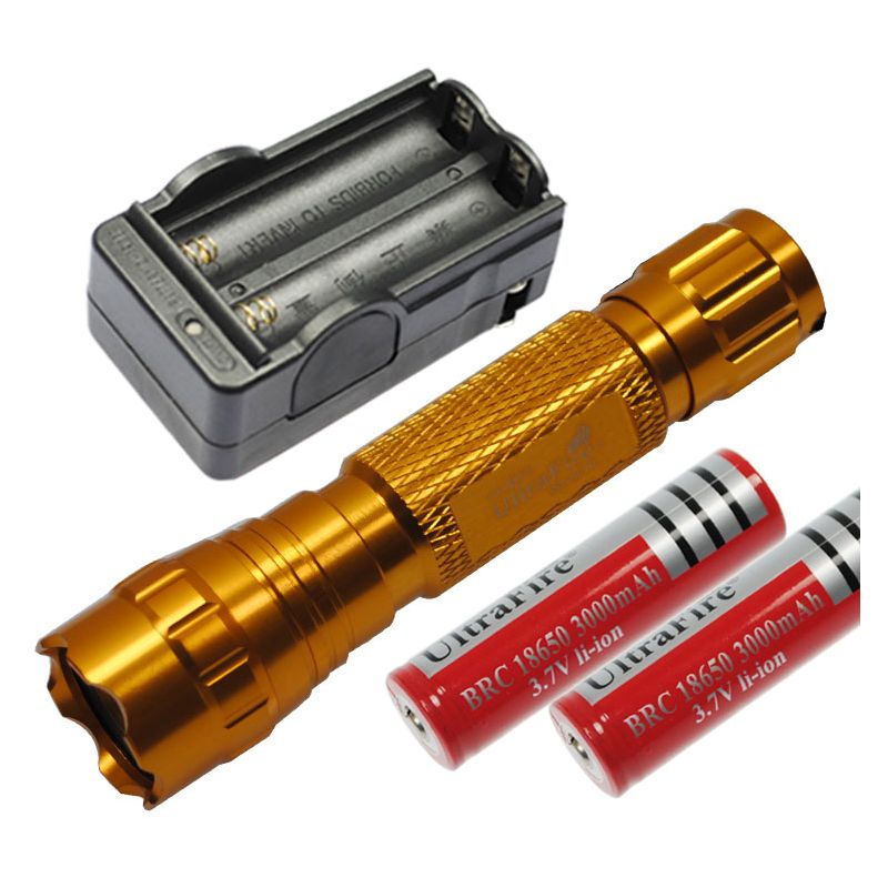 Multi Color Select Ultrafire 501B U2 1300 Lumen 5 Modi LED-Taschenlampe  2 * 18650 Batterie  Ladegerät