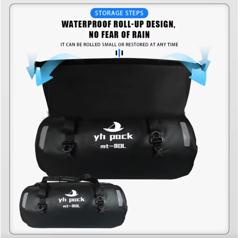 Motorcycle Bag Waterproof MTB Bike Trunk Bag Rear Travel Luggage Carrier Portable Saddle Seat Cycling Acessoriy 40L/80L