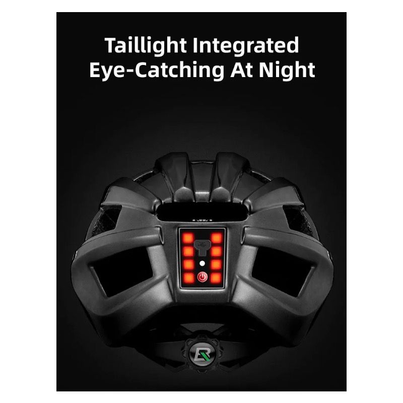 ROCKBROS Fahrradhelm, LED-Rücklicht, wiederaufladbar, intergral geformter Fahrradhelm, MTB, Rennradhelm, Sport, sicherer Hut, Helm