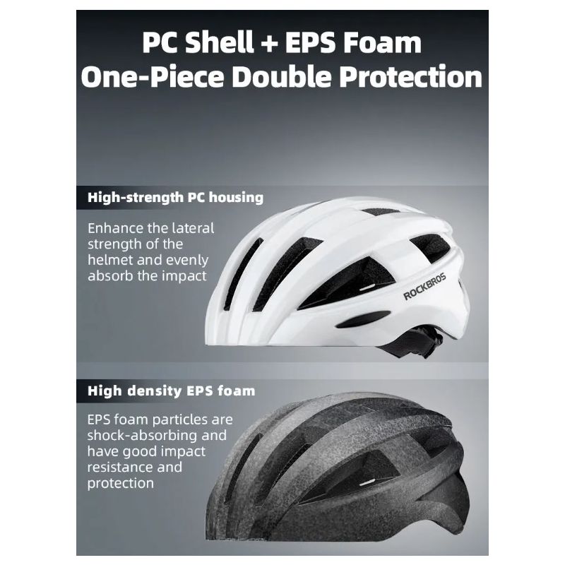 ROCKBROS Fahrradhelm, LED-Rücklicht, wiederaufladbar, intergral geformter Fahrradhelm, MTB, Rennradhelm, Sport, sicherer Hut, Helm