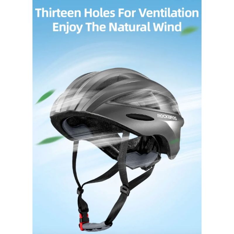 ROCKBROS Fahrradhelm, LED-Rücklicht, wiederaufladbar, intergral geformter Fahrradhelm, MTB, Rennradhelm, Sport, sicherer Hut, Helm