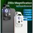 APEXEL Mikroskopobjektiv mit 200-facher Vergrößerung und CPL-Mobile-LED-Licht-Mikrotaschen-Makroobjektiven für iPhone Samsung alle Smartphones