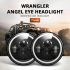 1 Paar CO LIGHT 7-Zoll-LED-Scheinwerfer H4 DRL Runde 7-Zoll-Scheinwerfer mit gelbem und weißem Angel Eye für Jeep Wrangler Lada Niva 4x4 60W