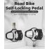 ROCKBROS SPD-SL Radfahren Rennrad Fahrrad Selbstsichernde Pedale Ultraleichte Aluminiumlegierung 2 Fahrradpedal mit abgedichtetem Lager