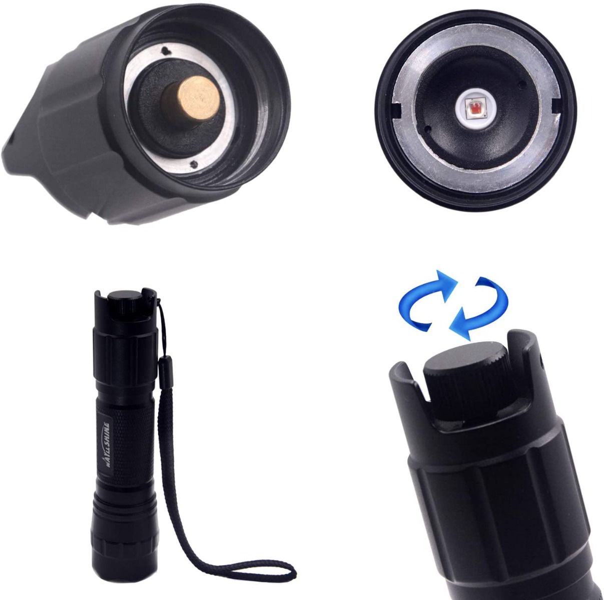 UltraFire 940nm LED-IR-Taschenlampe mit verstellbarem Fokus, stufenlosem Dimmen, Nachtsicht, für Jagd und Wildtiererkundung