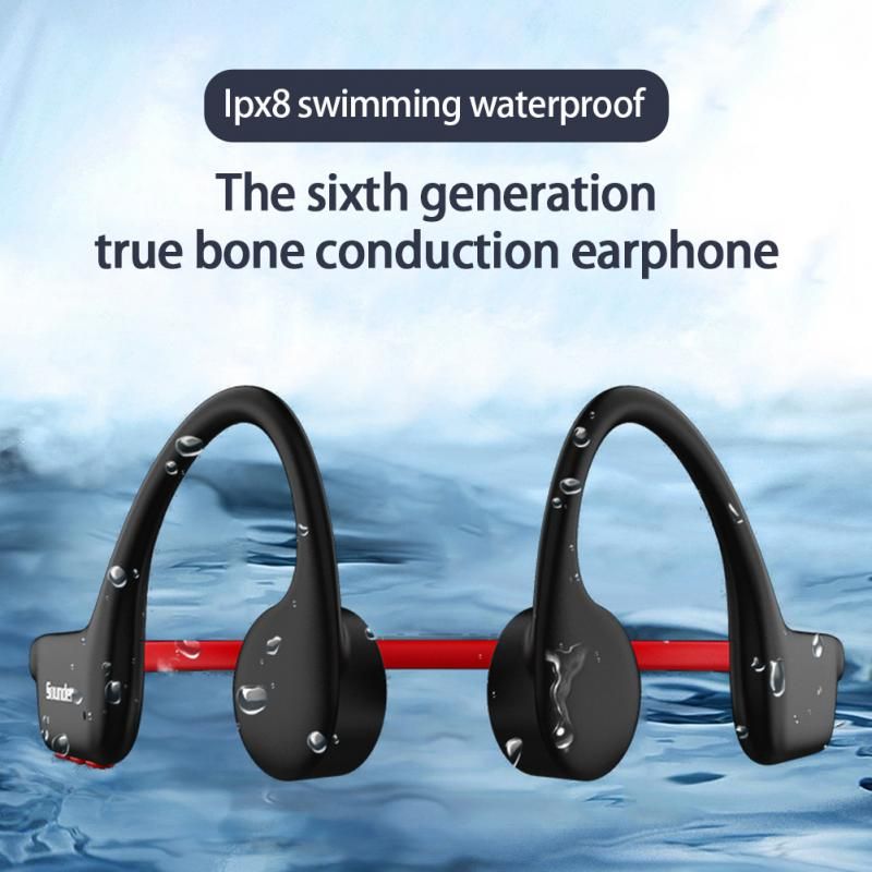 Knochenleitungsschwimmkopfhörer 16GB IP68 wasserdicht kabelloser Musikplayer Sportkopfhörer Schwimmzubehör
