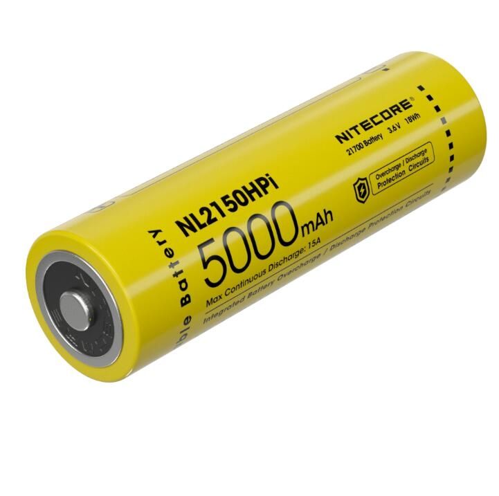 NITECORE NL2150HPi 5000mAh 21700 Li-Ion wiederaufladbarer Akku, Hochleistung für Taschenlampe und Vape