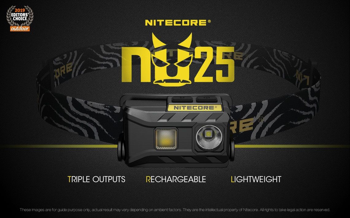 Nitecore NU25 XP-G2 S3 LED wiederaufladbare Stirnlampe 360 Lumen leichtes Adventure-Zubehör für Außenbeleuchtung