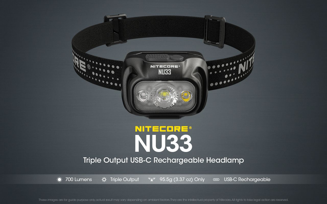 Nitecore NU33 USB-C wiederaufladbare Stirnlampe 700LM hell leicht wasserdicht für Camping, Wandern, DIY-Projekte