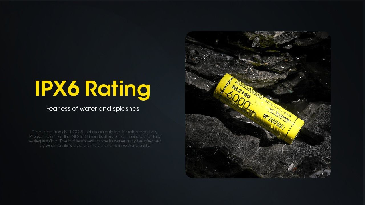 NITECORE NL2160 6000mAh 21700 Li-Ion wiederaufladbarer Akku