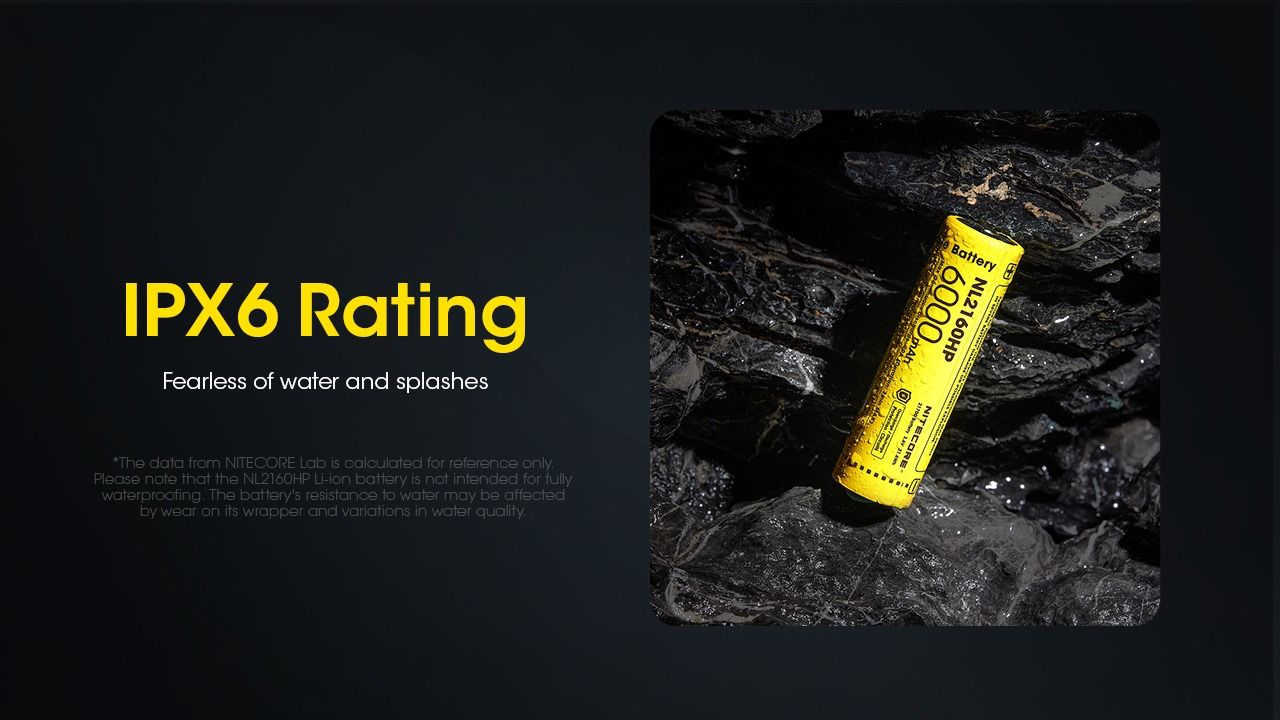 NITECORE NL2160HP 6000mAh 3,6V 21700 USB-C Li-Ion wiederaufladbarer Akku, hohe Kapazität, tragbare Stromquelle