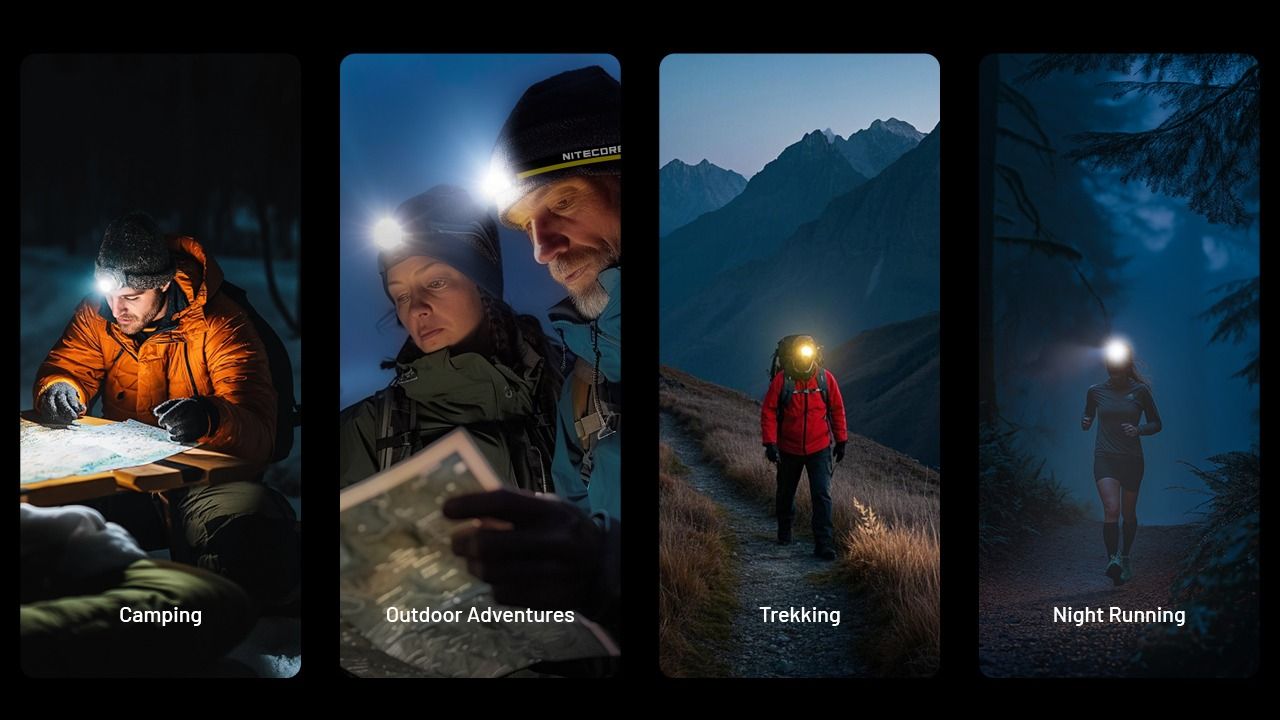NITECORE NU25 MCT LED-Stirnlampe 400 Lumen USB-C wiederaufladbar leichtes Wanderzubehör für Outdoor-Enthusiasten