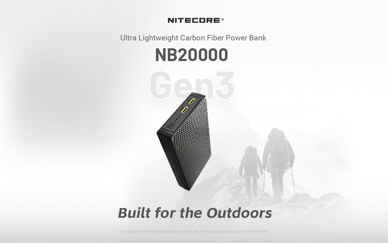 Nitecore NB20000 Gen3 QC Dual Port USB-C Powerbank 20000mAh Kompakter Leichter Reisebegleiter
