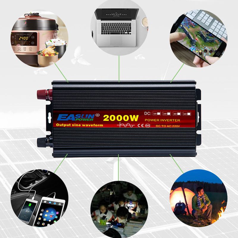 EASUN Reiner Sinus-Wechselrichter 2000W bis 5000W Hochleistungs-DC-zu-AC-Wandler für Zuhause und im Freien